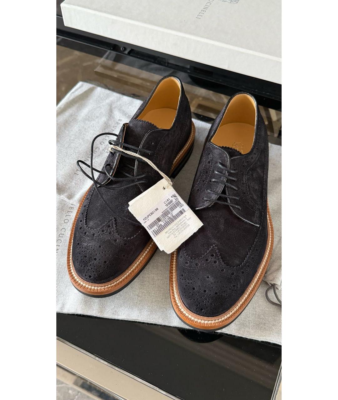 BRUNELLO CUCINELLI Черные замшевые туфли, фото 2