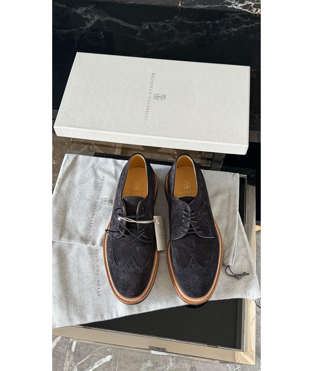 BRUNELLO CUCINELLI Черные замшевые туфли, фото 3