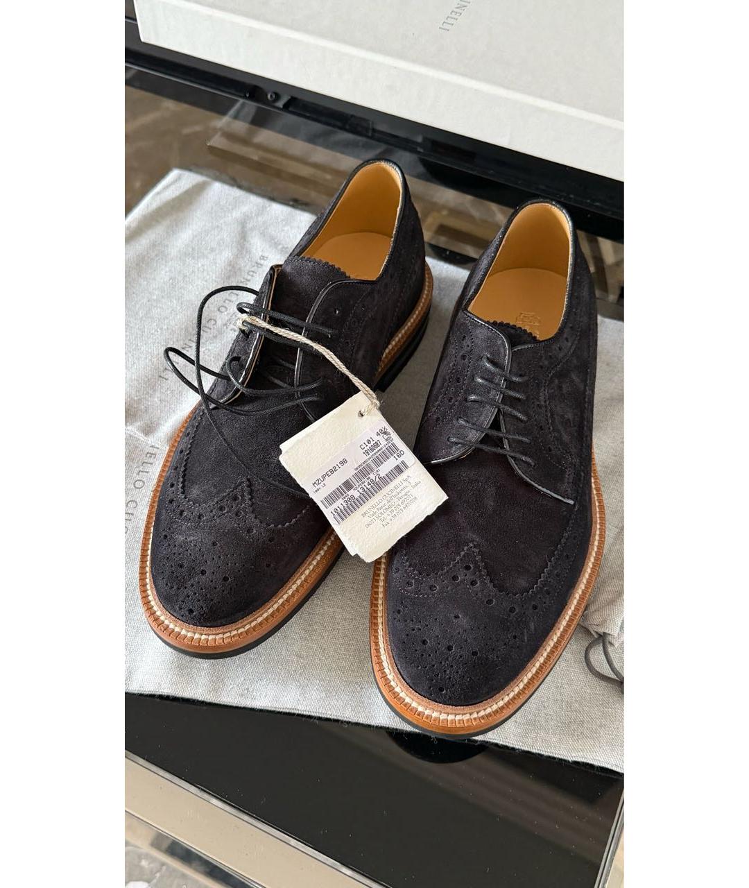 BRUNELLO CUCINELLI Черные замшевые туфли, фото 5