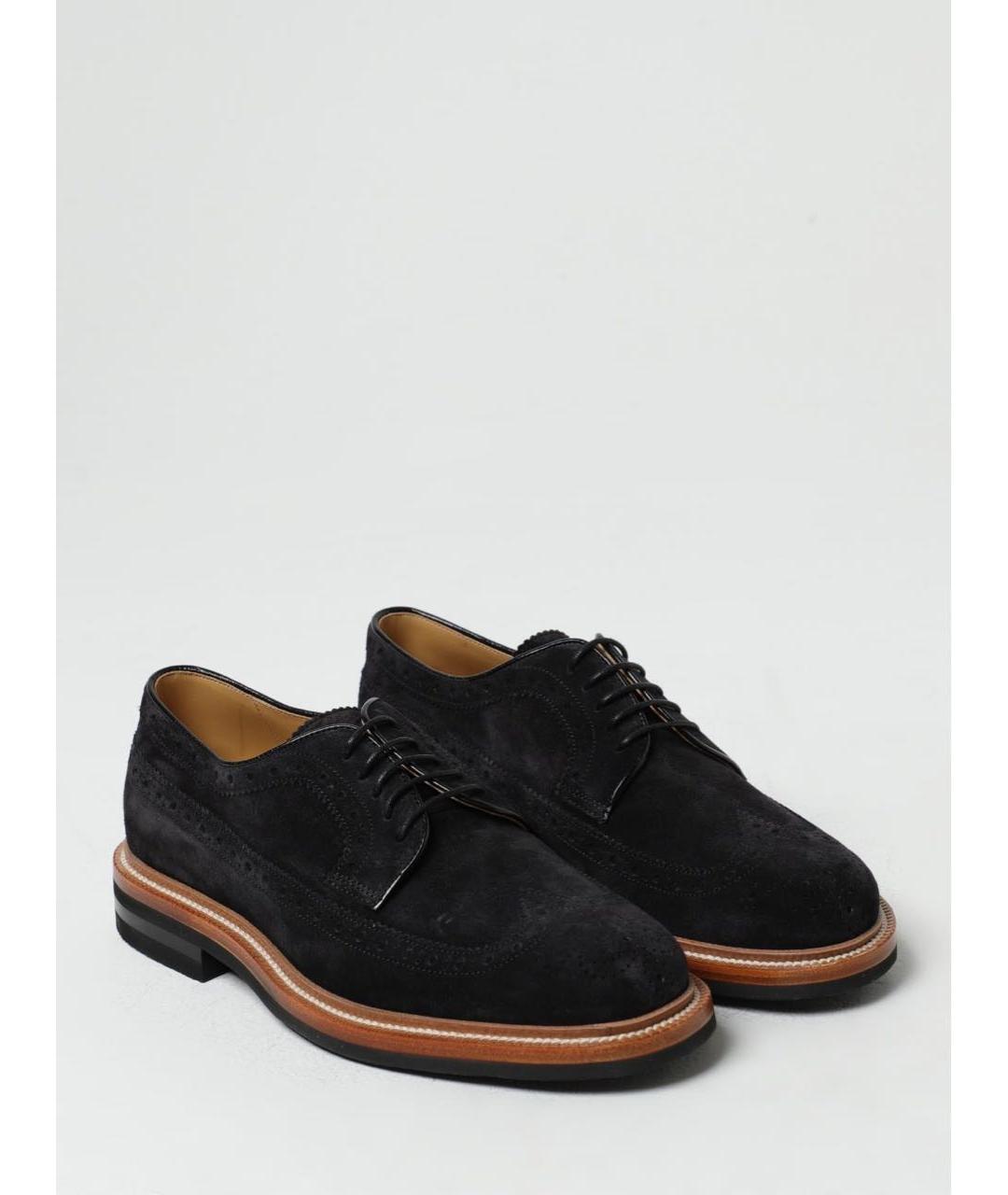 BRUNELLO CUCINELLI Черные замшевые туфли, фото 6