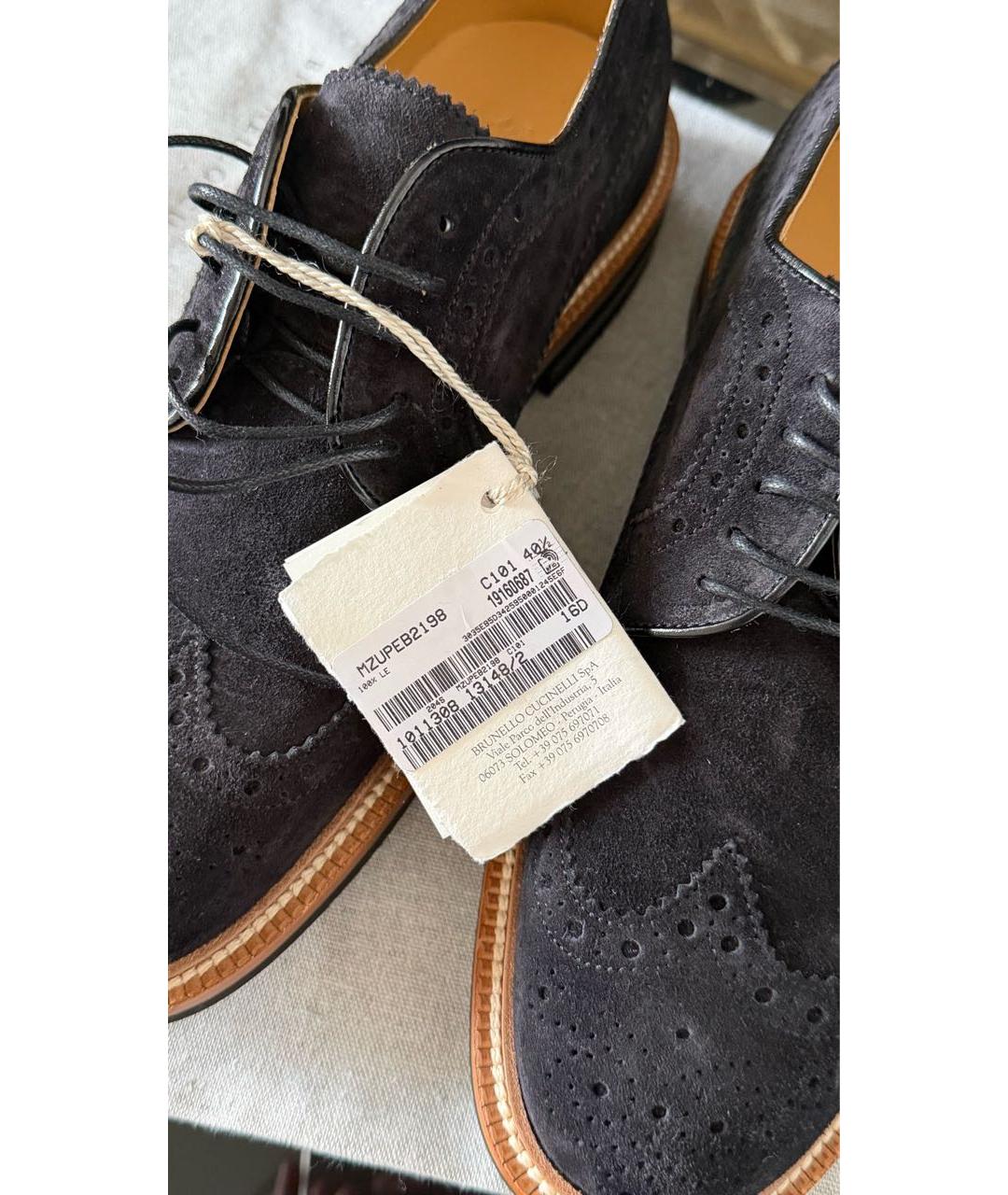 BRUNELLO CUCINELLI Черные замшевые туфли, фото 4