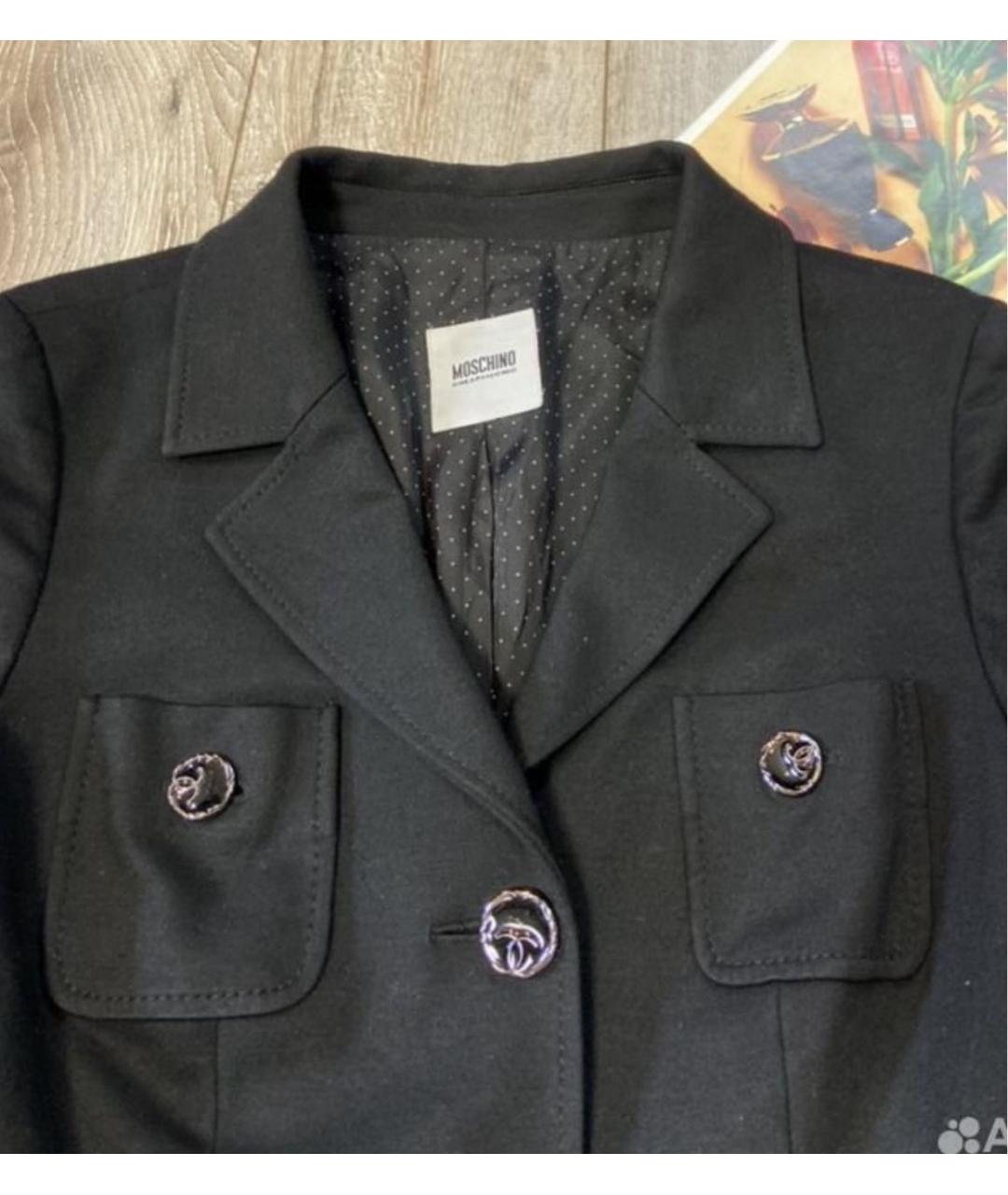 MOSCHINO Черное вискозное пальто, фото 3