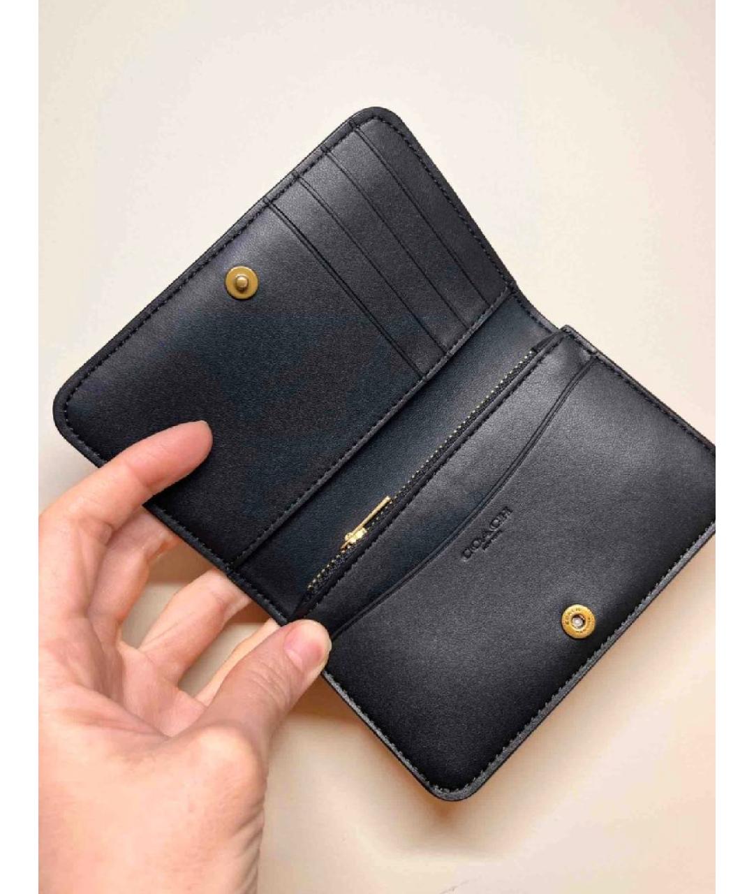 COACH Черный кожаный кардхолдер, фото 7