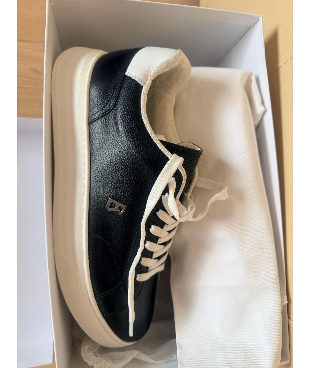 BOGNER Черные кожаные низкие кроссовки / кеды, фото 3