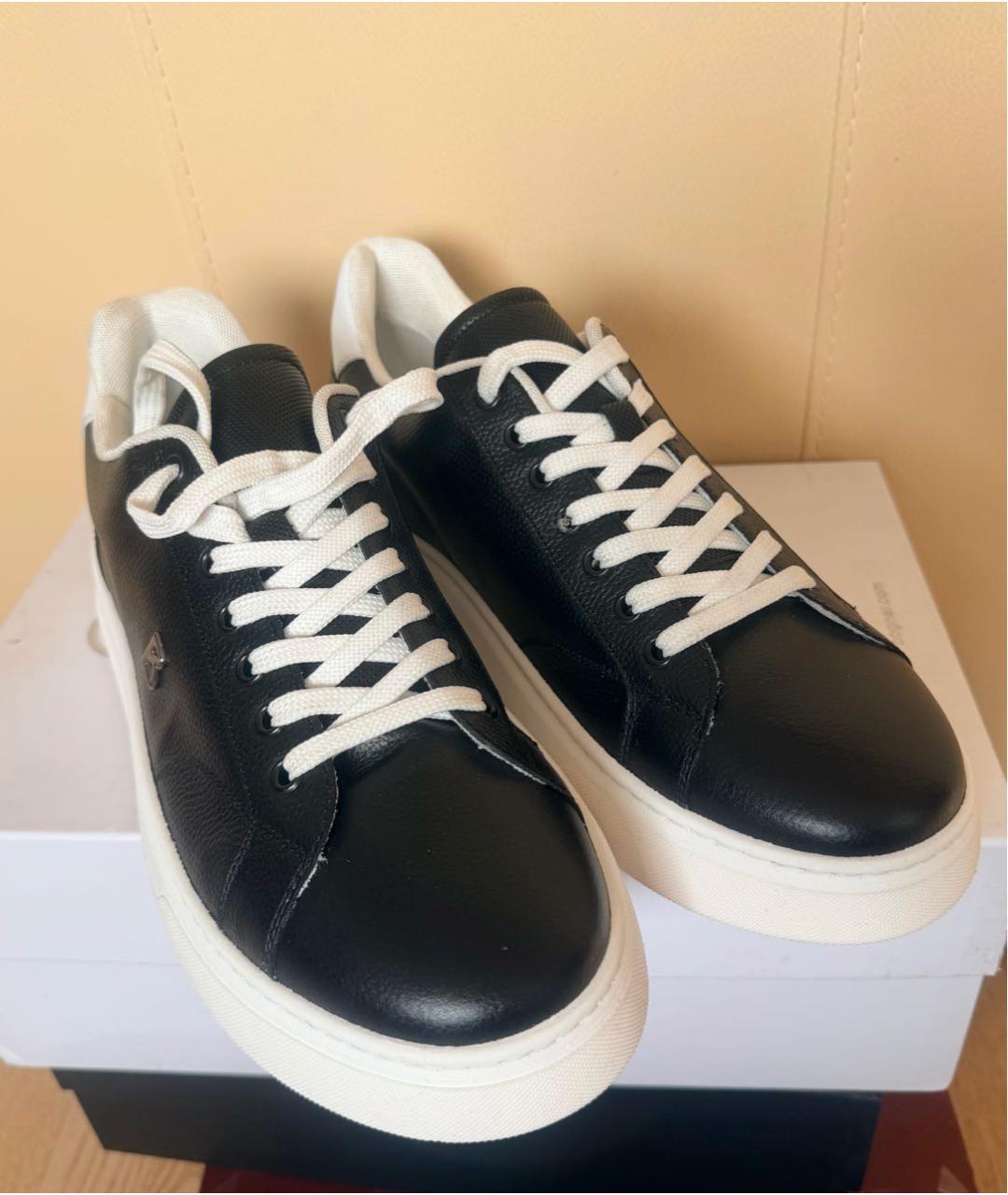 BOGNER Черные кожаные низкие кроссовки / кеды, фото 5