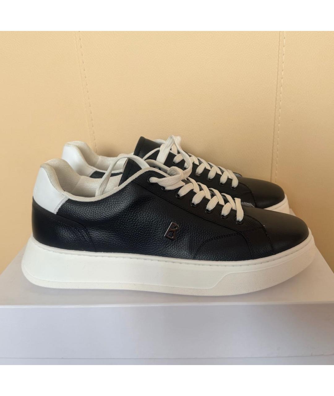 BOGNER Черные кожаные низкие кроссовки / кеды, фото 2