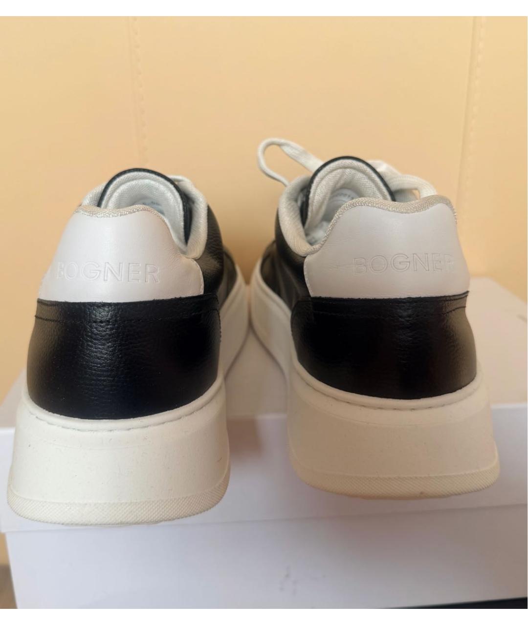 BOGNER Черные кожаные низкие кроссовки / кеды, фото 4