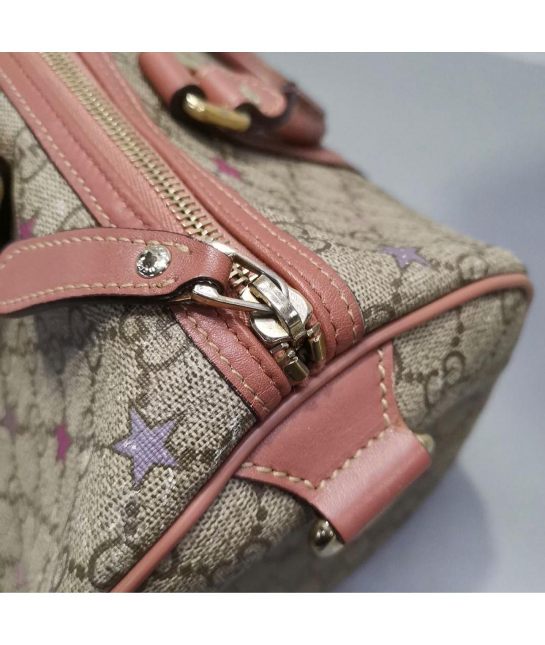 GUCCI Бежевая кожаная сумка с короткими ручками, фото 4