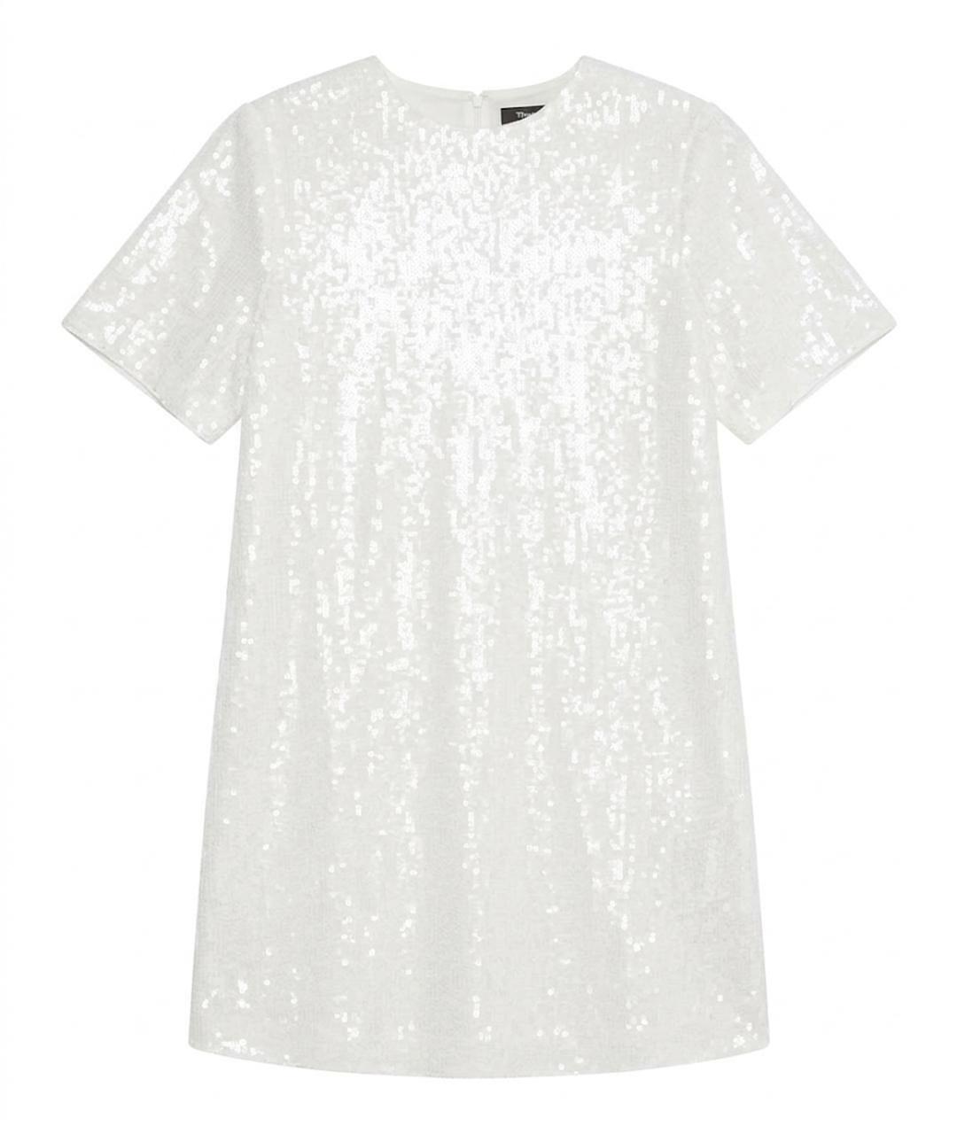 THEORY Белое полиэстеровое вечернее платье, фото 1