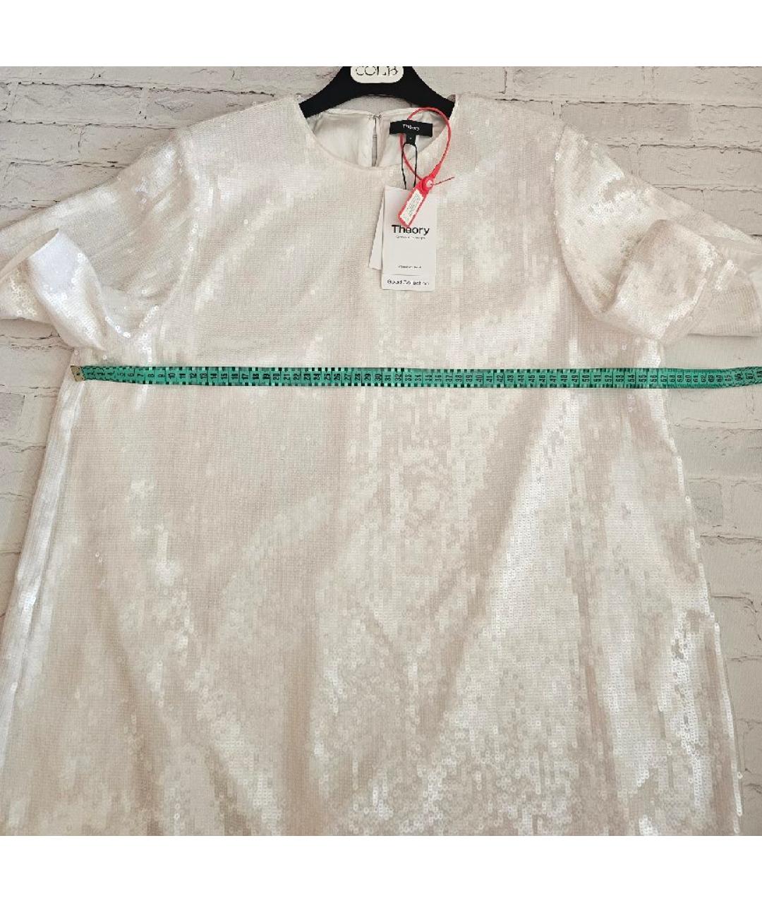 THEORY Белое полиэстеровое вечернее платье, фото 4