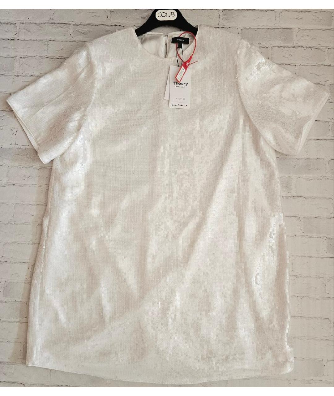 THEORY Белое полиэстеровое вечернее платье, фото 10