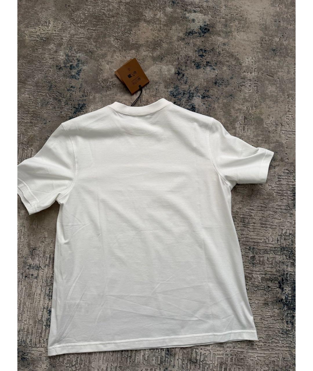BURBERRY Белая хлопковая футболка, фото 2