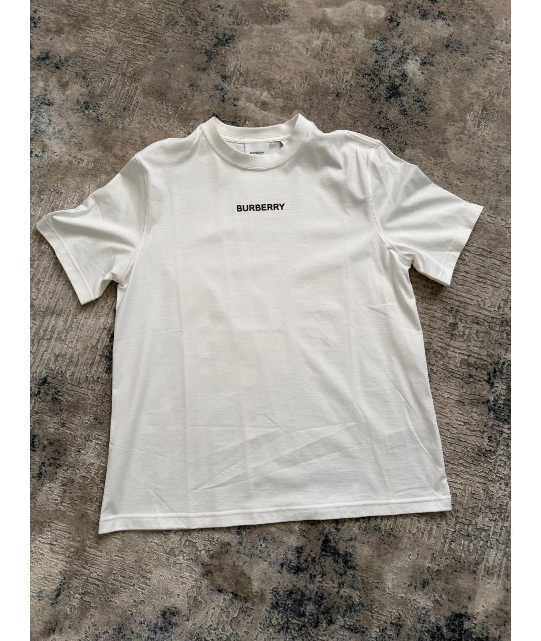 BURBERRY Белая хлопковая футболка, фото 7