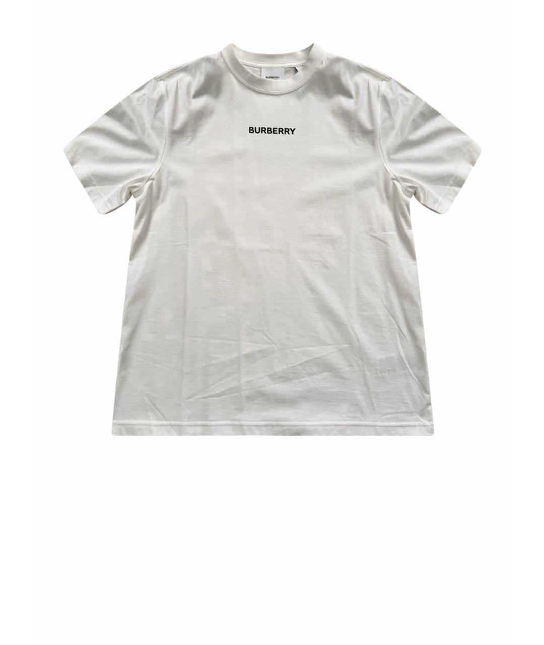 BURBERRY Белая хлопковая футболка, фото 1