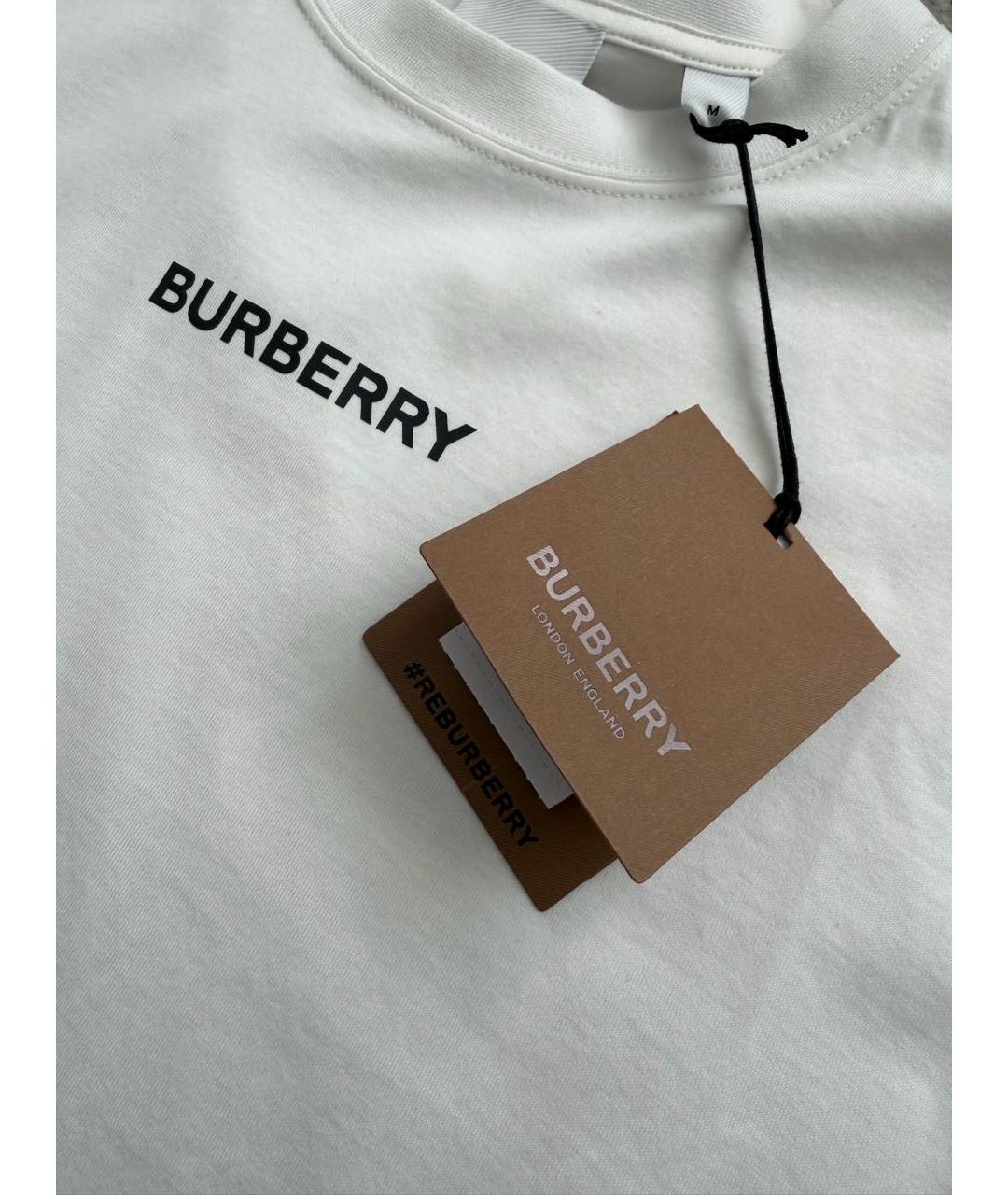 BURBERRY Белая хлопковая футболка, фото 3