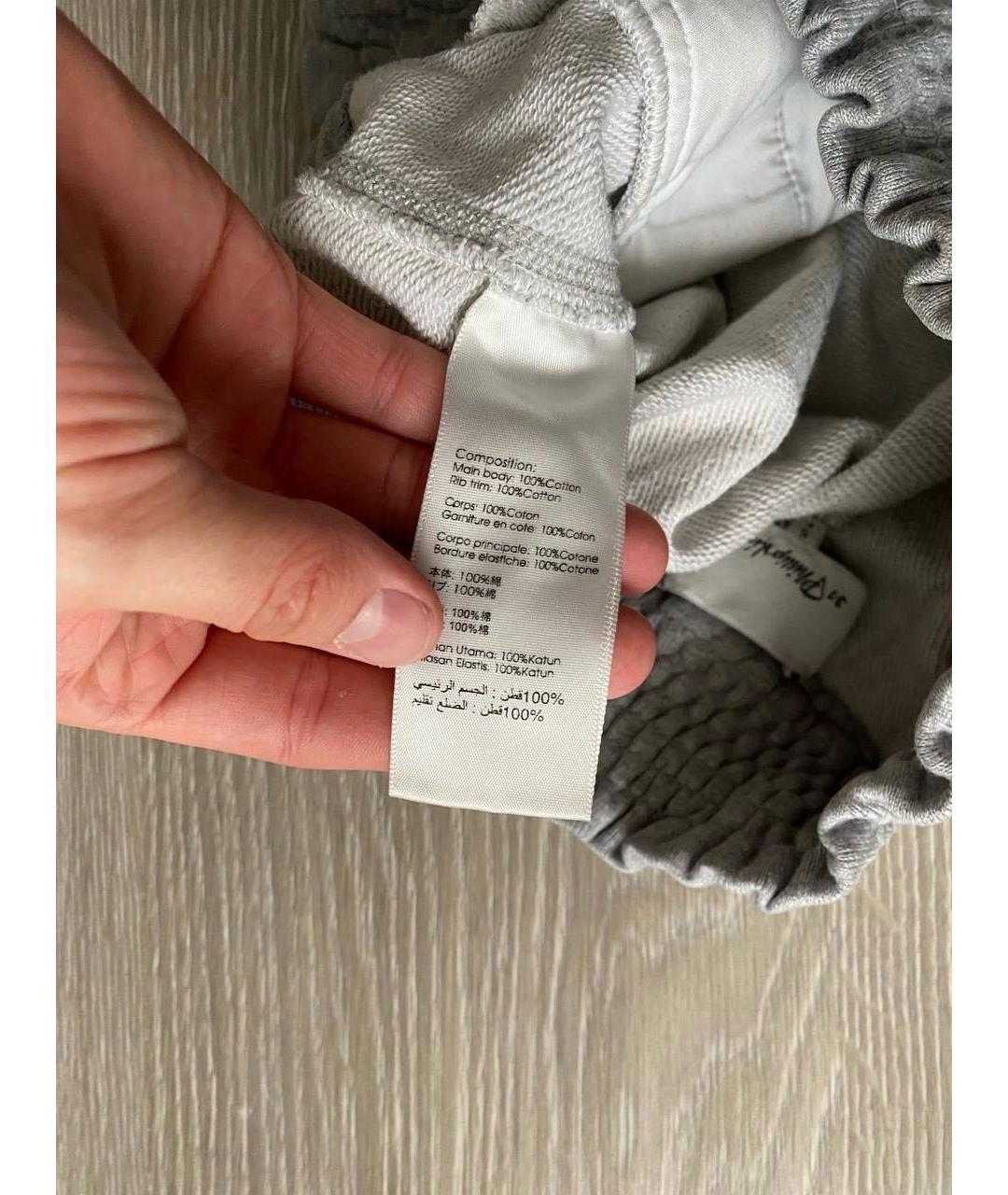 3.1 PHILLIP LIM Серые хлопковые спортивные брюки и шорты, фото 4