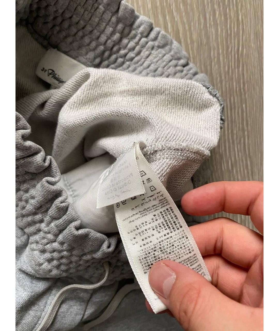3.1 PHILLIP LIM Серые хлопковые спортивные брюки и шорты, фото 5