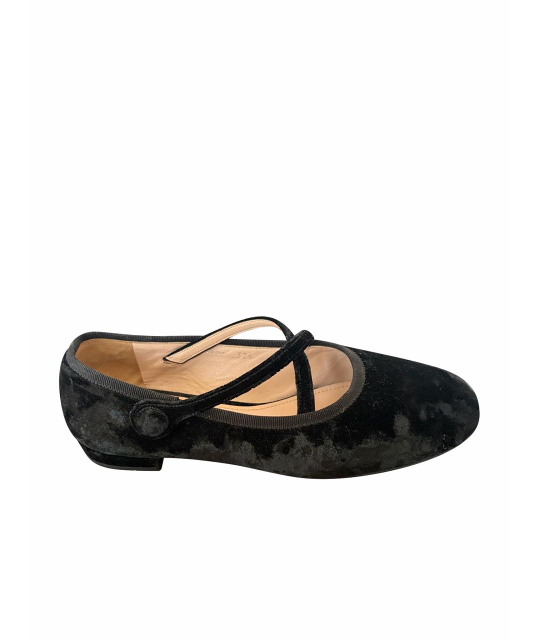 MIU MIU Черные бархатные балетки, фото 1