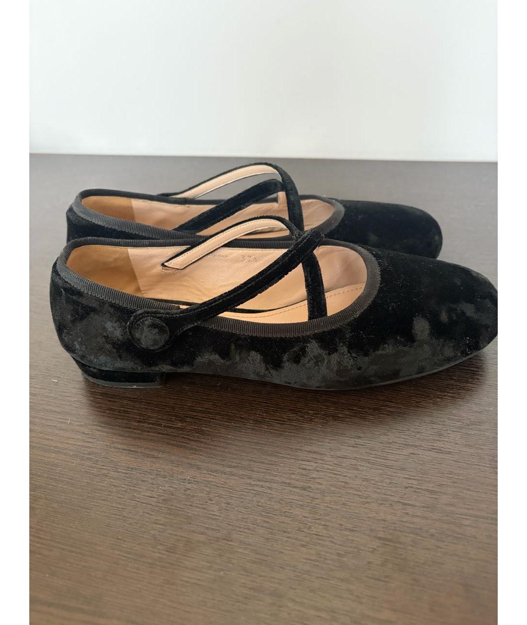 MIU MIU Черные бархатные балетки, фото 5