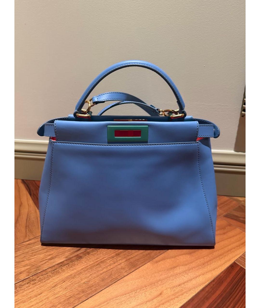 FENDI Голубая кожаная сумка через плечо, фото 7