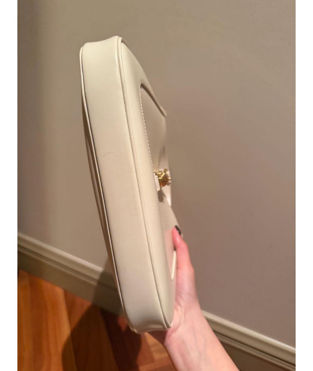 GUCCI Белая кожаная сумка с короткими ручками, фото 3