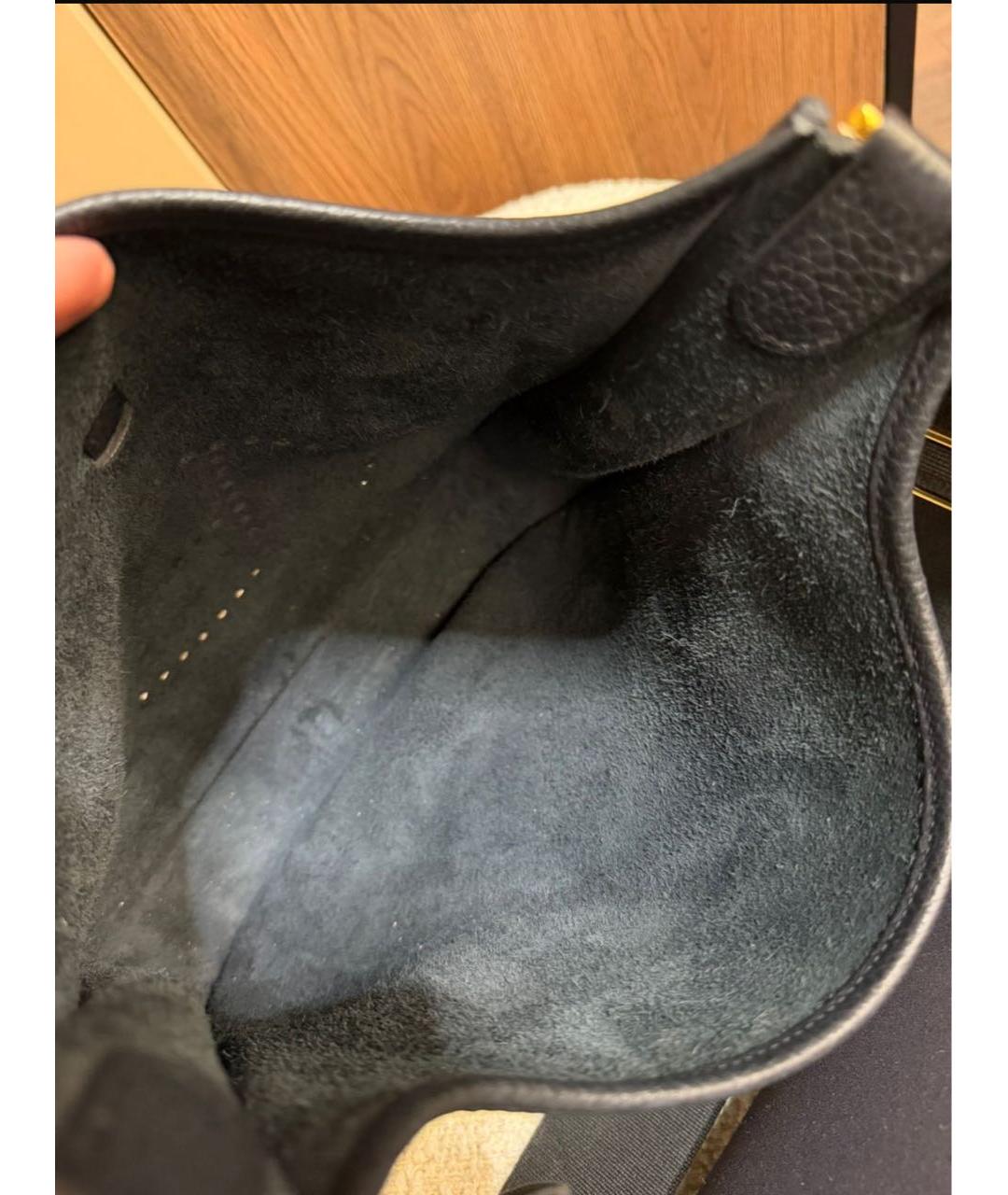 HERMES Черная кожаная сумка через плечо, фото 4