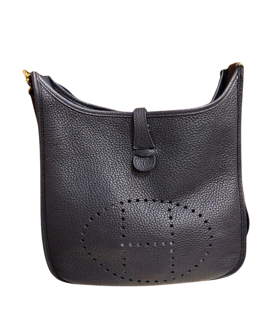 HERMES Черная кожаная сумка через плечо, фото 1