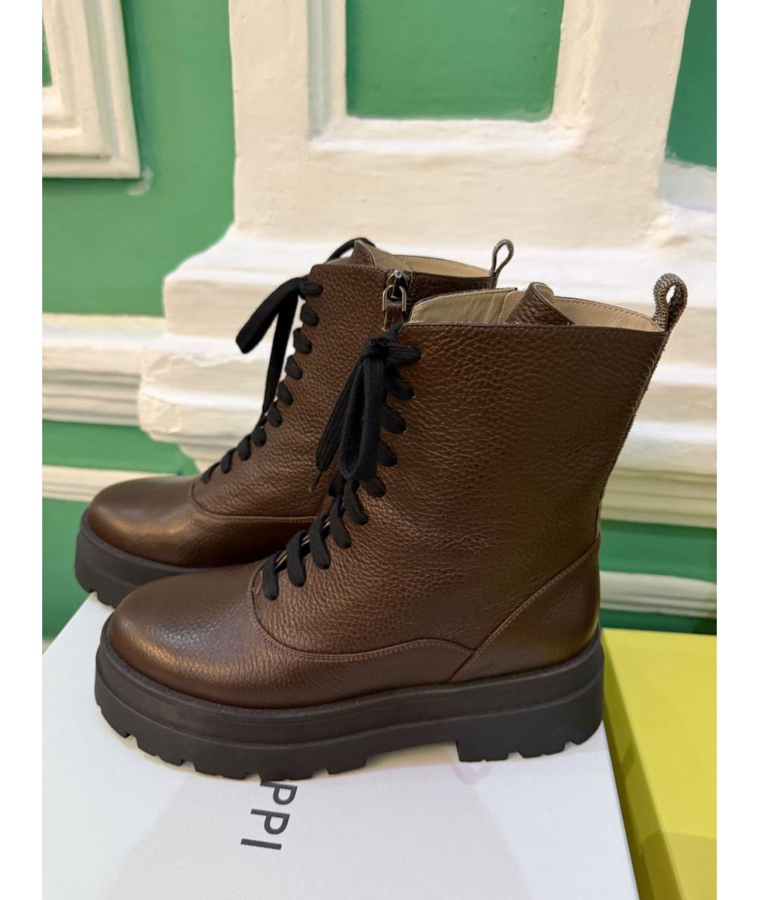 FABIANA FILIPPI Коричневые кожаные ботинки, фото 4