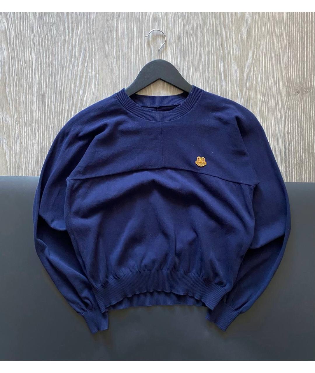 KENZO Темно-синий хлопковый джемпер / свитер, фото 6