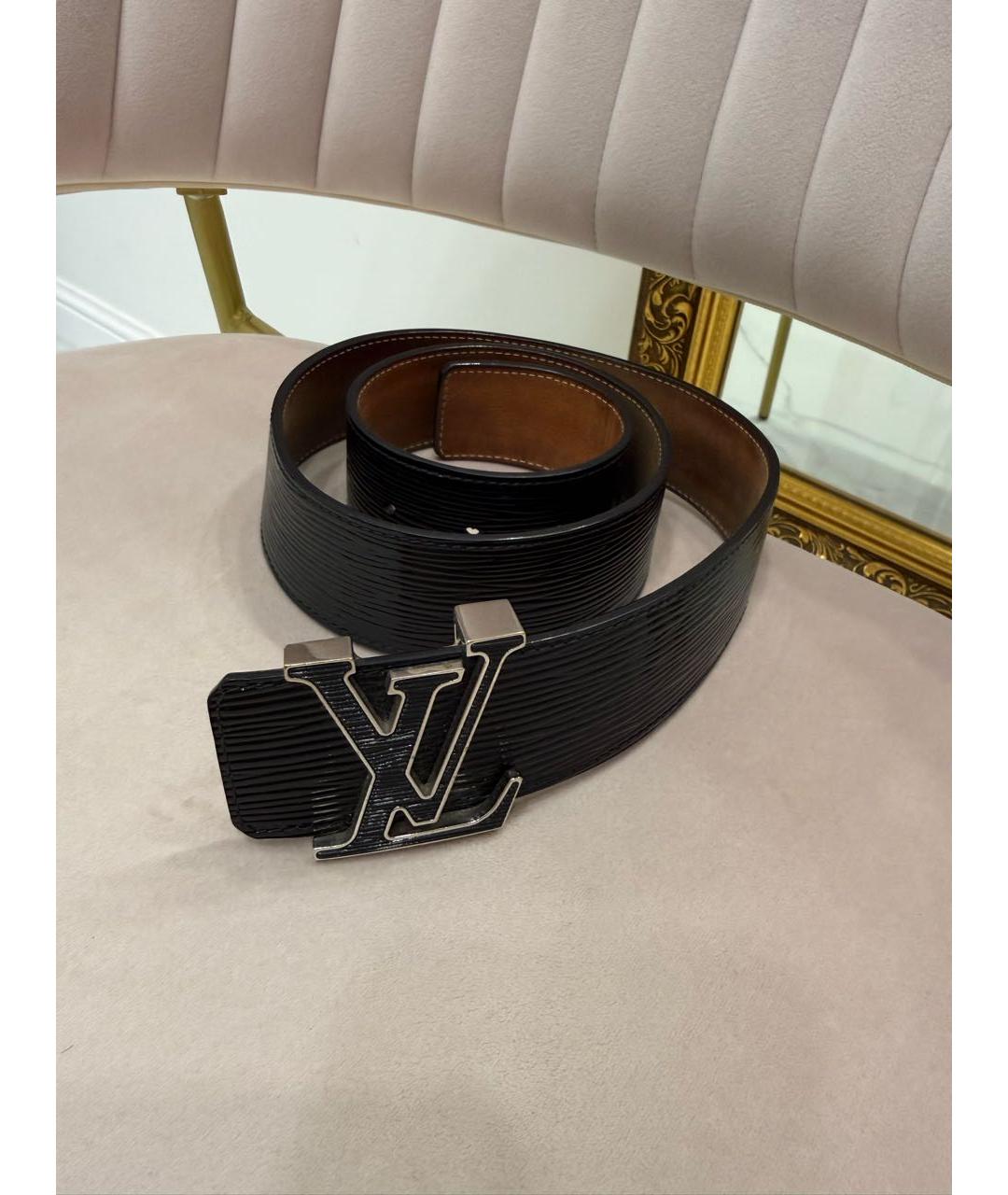 LOUIS VUITTON Черный кожаный ремень, фото 6