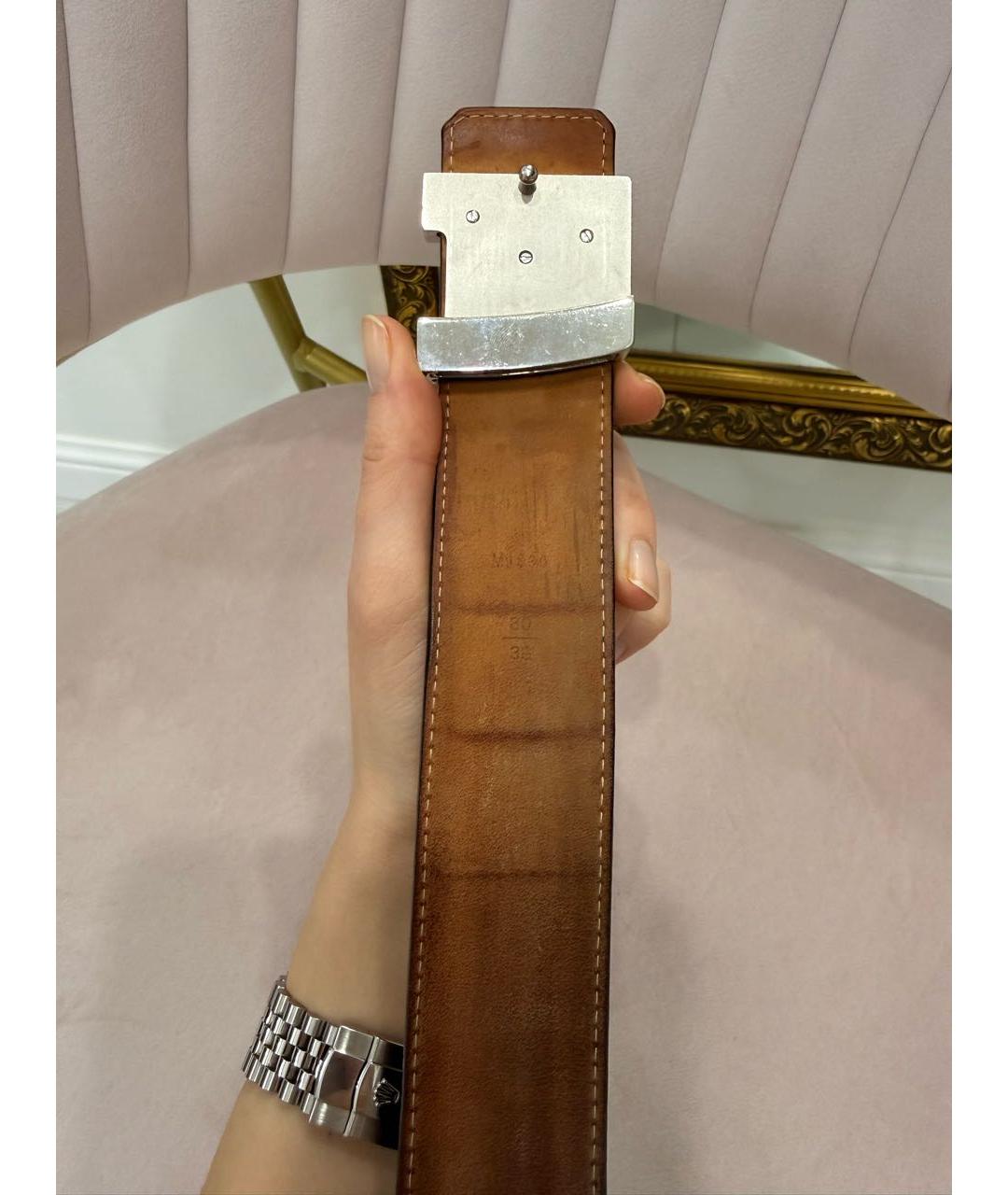 LOUIS VUITTON Черный кожаный ремень, фото 5