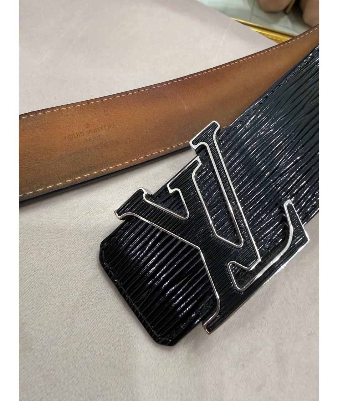 LOUIS VUITTON Черный кожаный ремень, фото 4