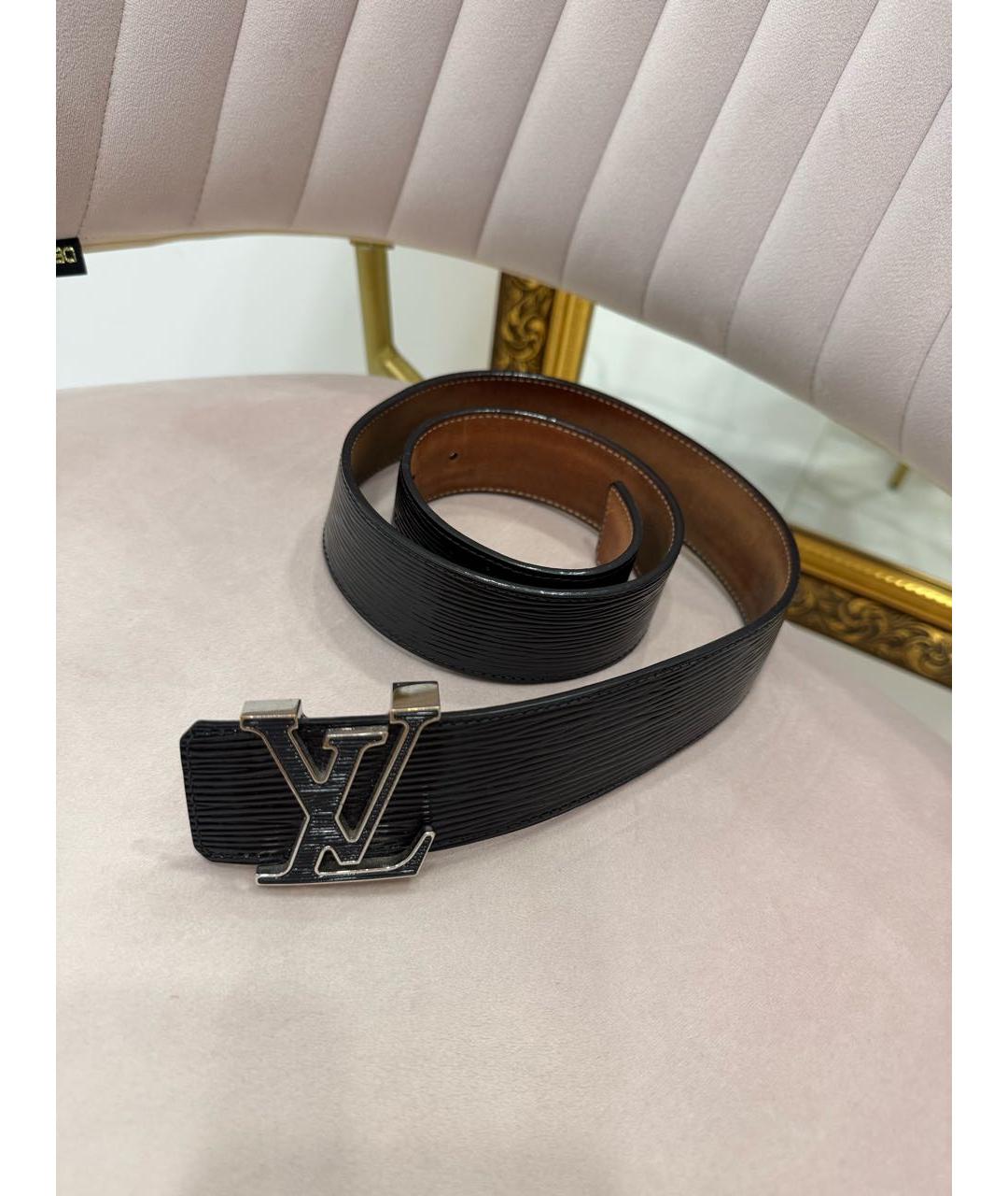 LOUIS VUITTON Черный кожаный ремень, фото 2