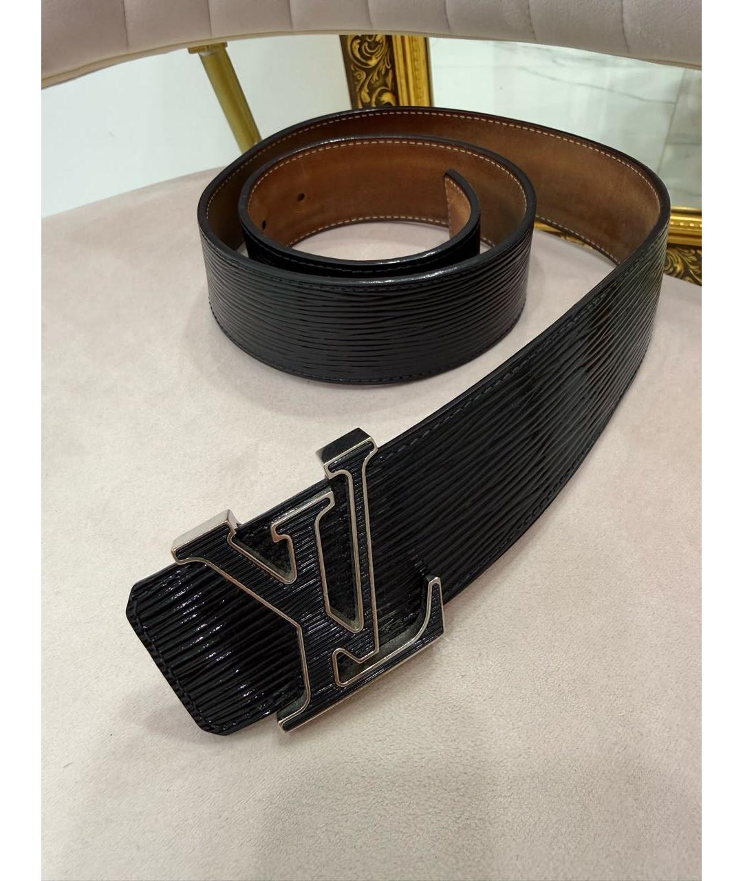 LOUIS VUITTON Черный кожаный ремень, фото 3