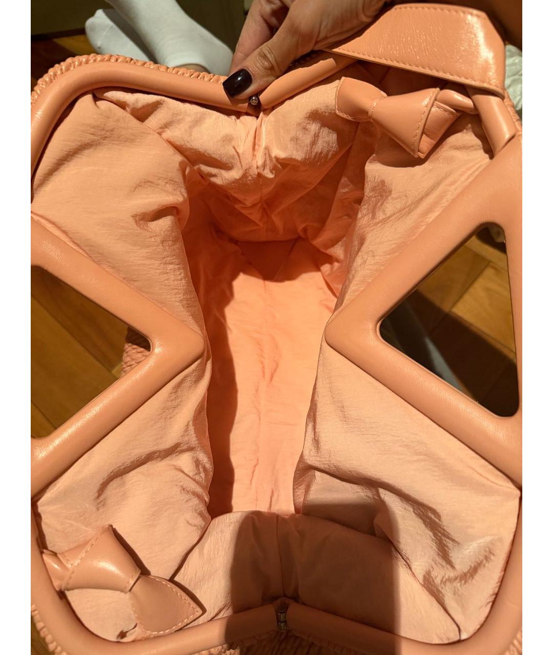 BOTTEGA VENETA Коралловая кожаная сумка через плечо, фото 4