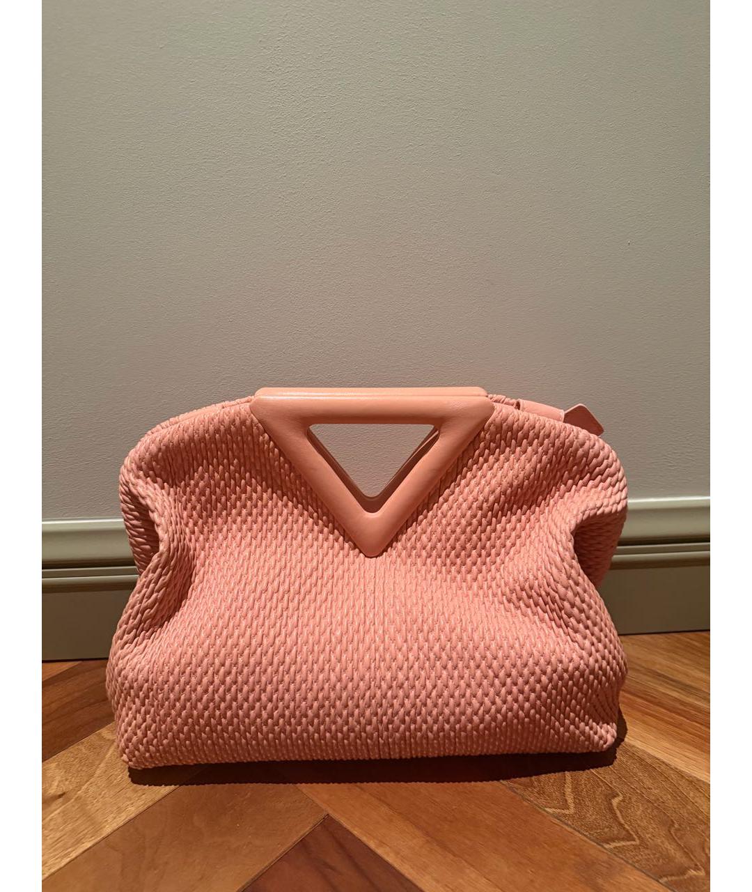 BOTTEGA VENETA Коралловая кожаная сумка через плечо, фото 6