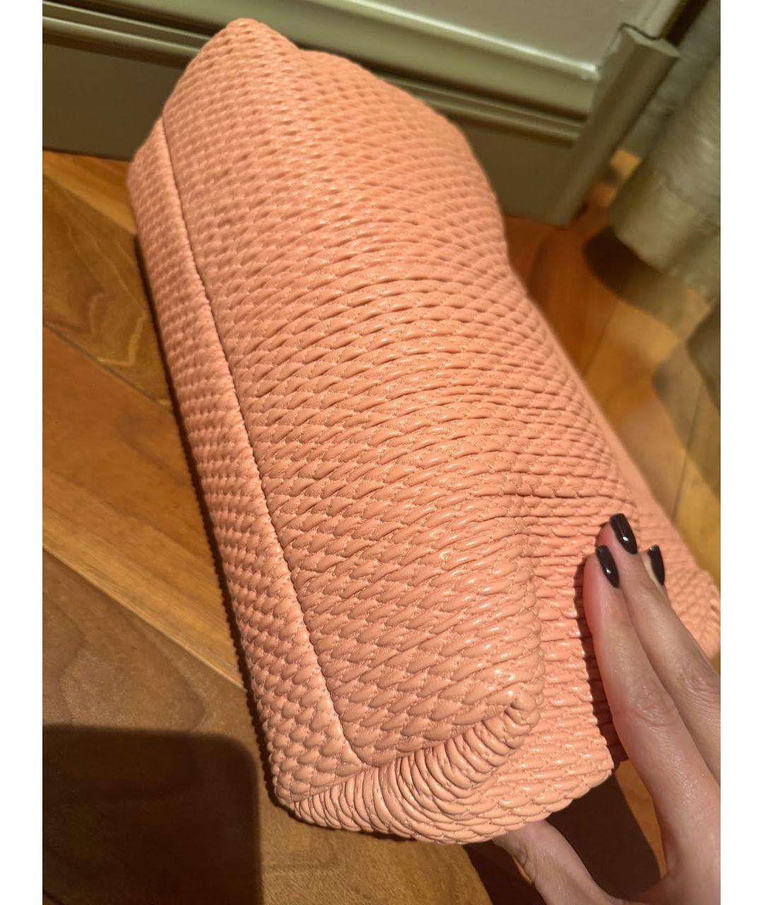 BOTTEGA VENETA Коралловая кожаная сумка через плечо, фото 2