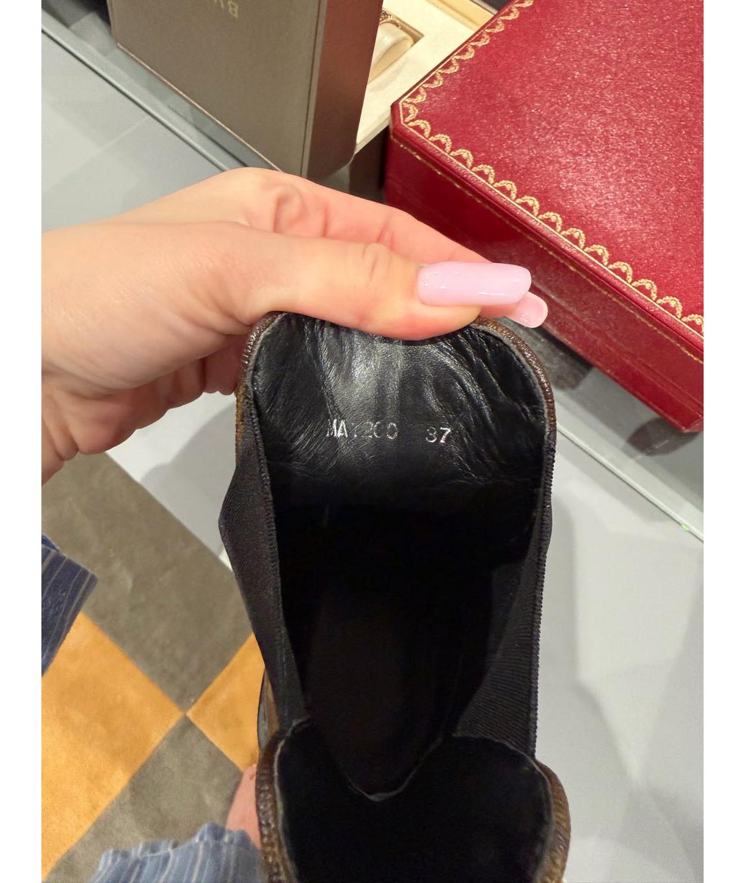 LOUIS VUITTON Коричневые кожаные ботинки, фото 5