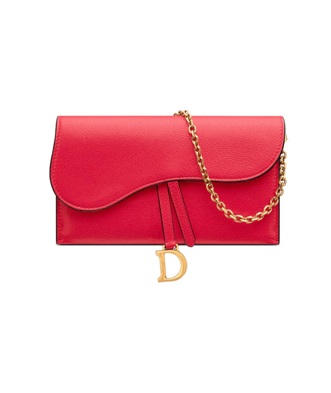 CHRISTIAN DIOR Красный кожаный кошелек, фото 1