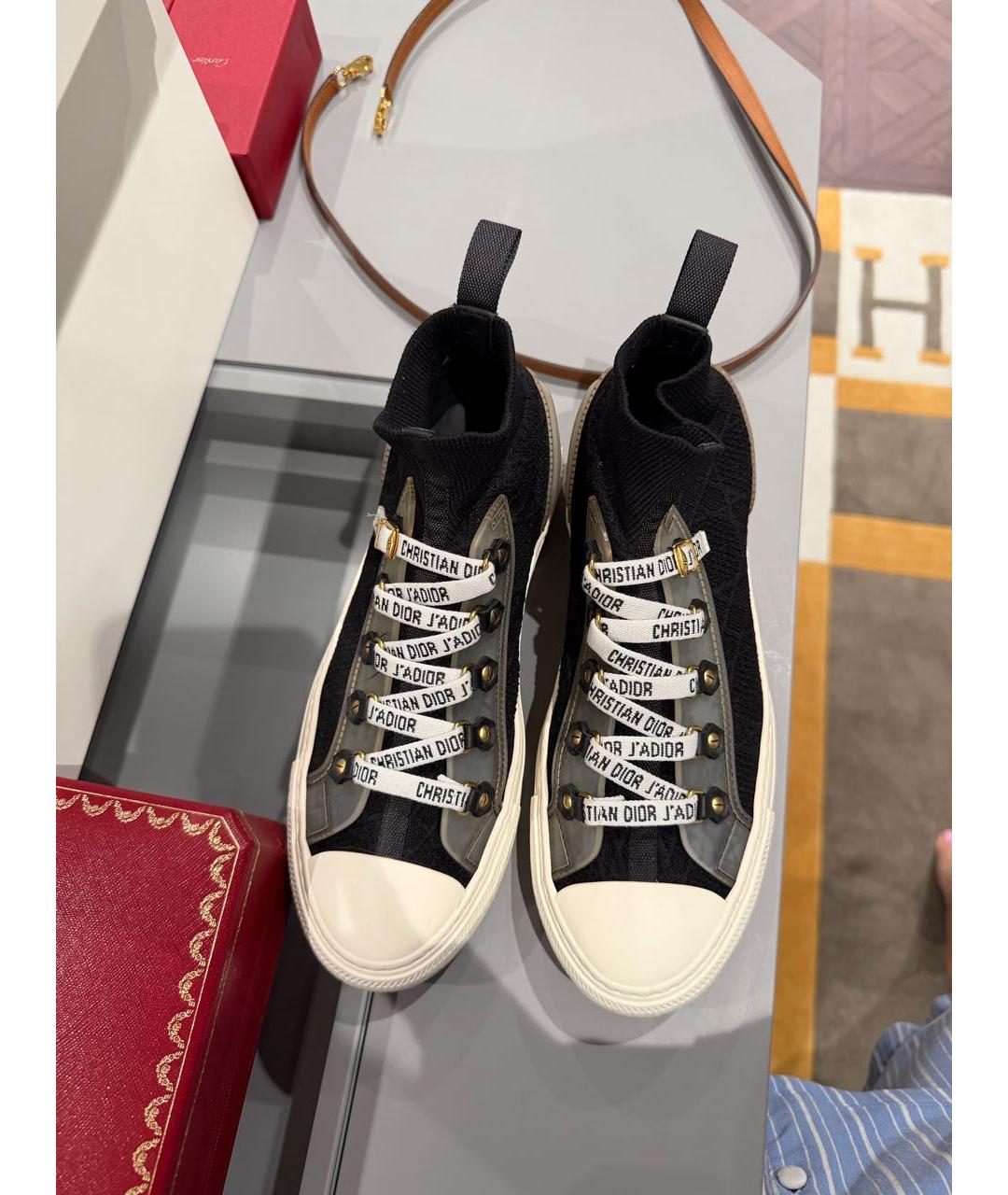 CHRISTIAN DIOR Черные текстильные кеды, фото 4