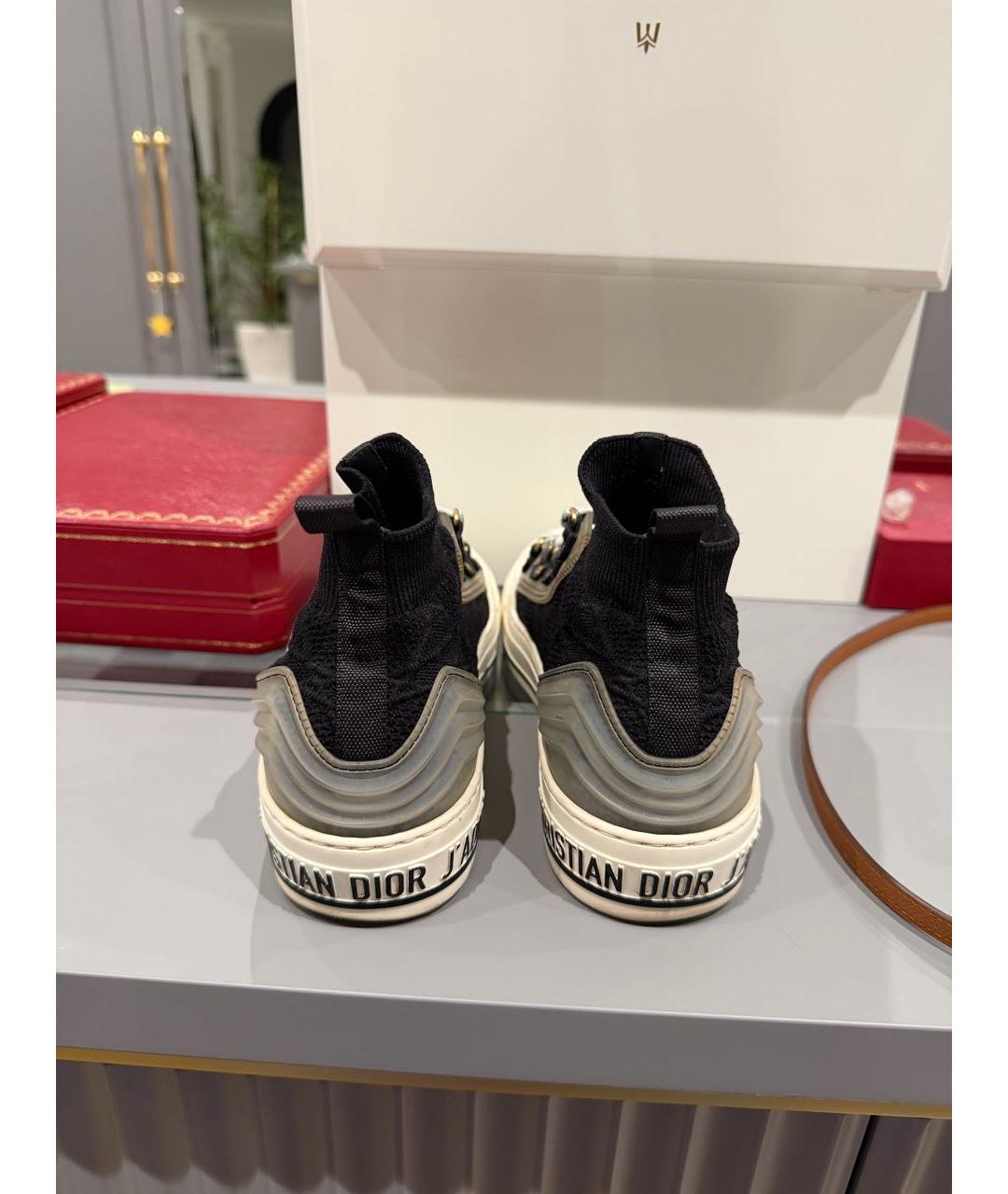 CHRISTIAN DIOR Черные текстильные кеды, фото 3