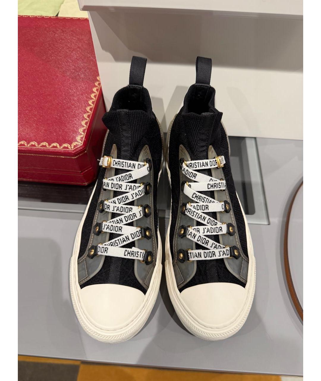 CHRISTIAN DIOR Черные текстильные кеды, фото 2