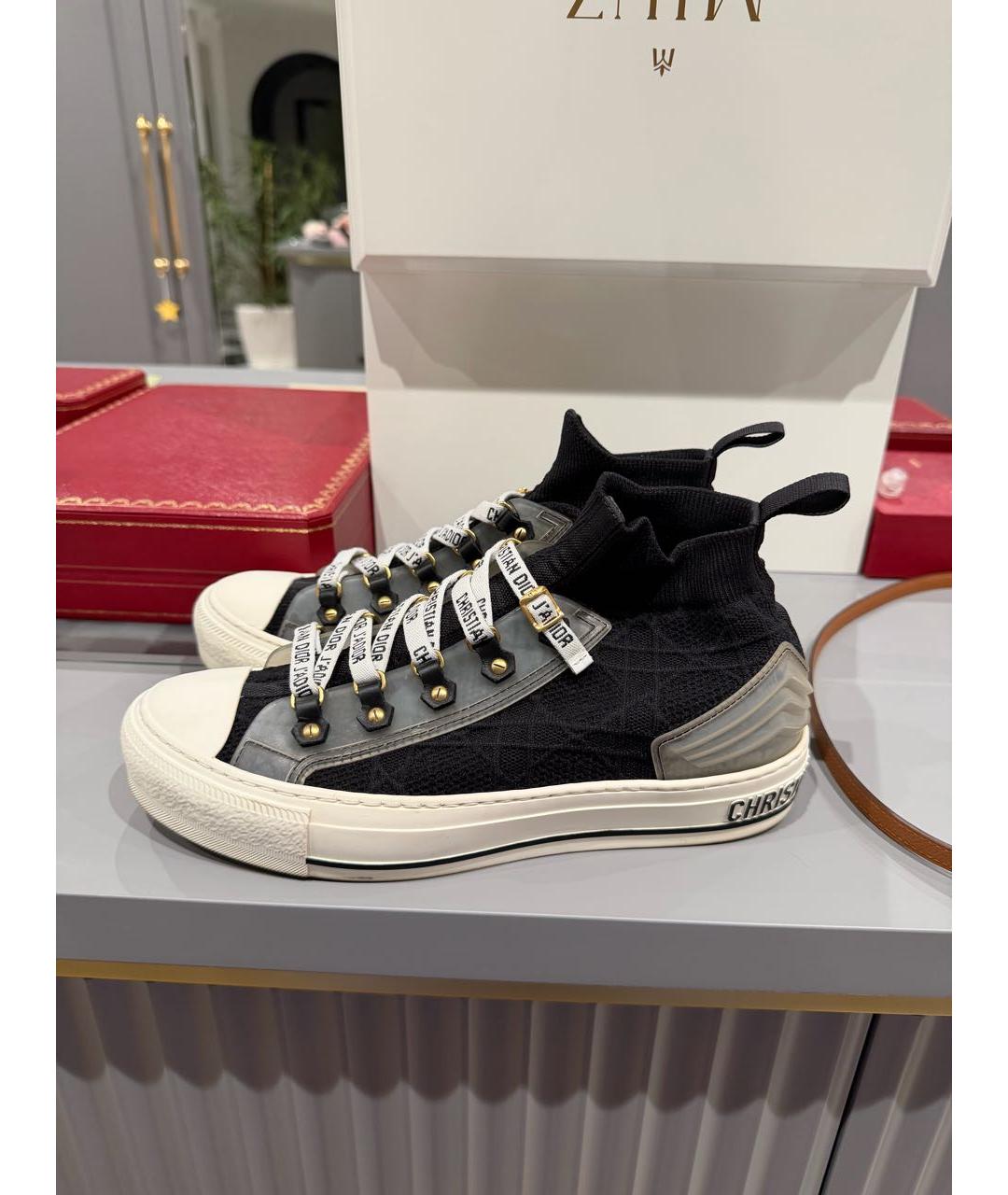 CHRISTIAN DIOR Черные текстильные кеды, фото 5