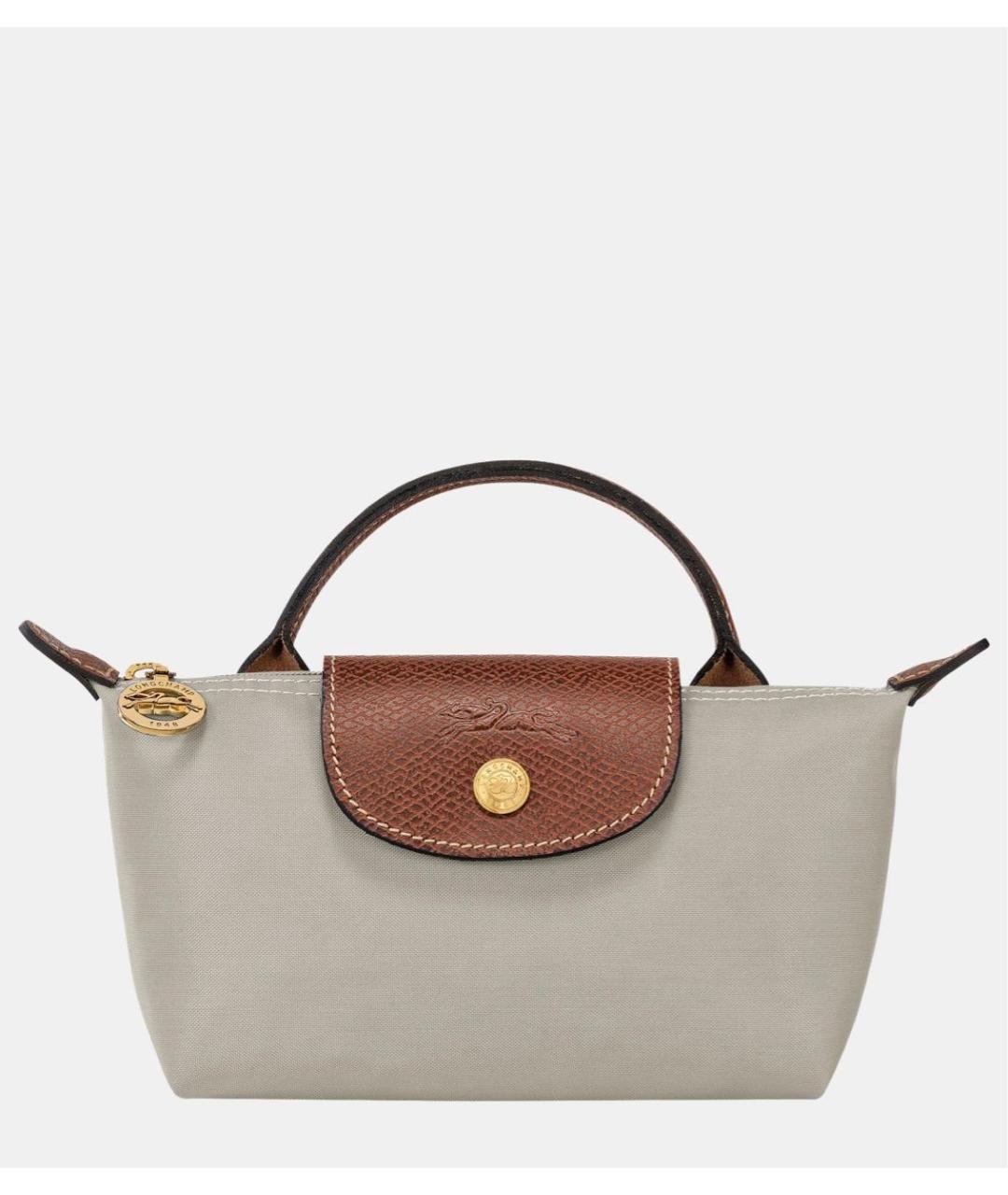 LONGCHAMP Серая сумка с короткими ручками, фото 6