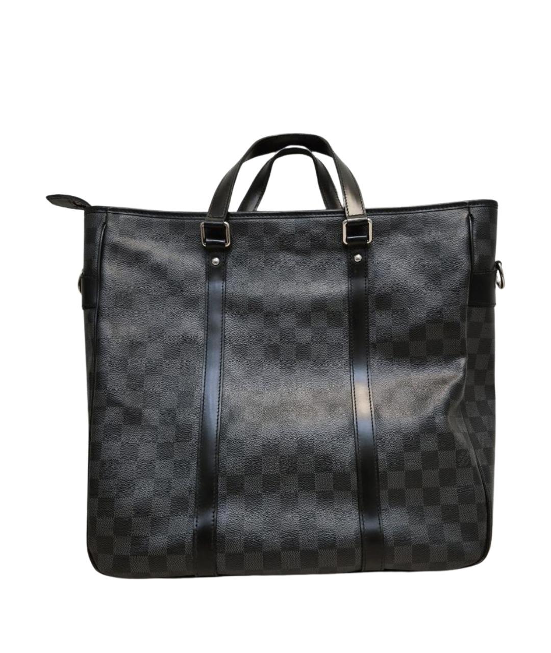 LOUIS VUITTON Черная кожаная сумка тоут, фото 1