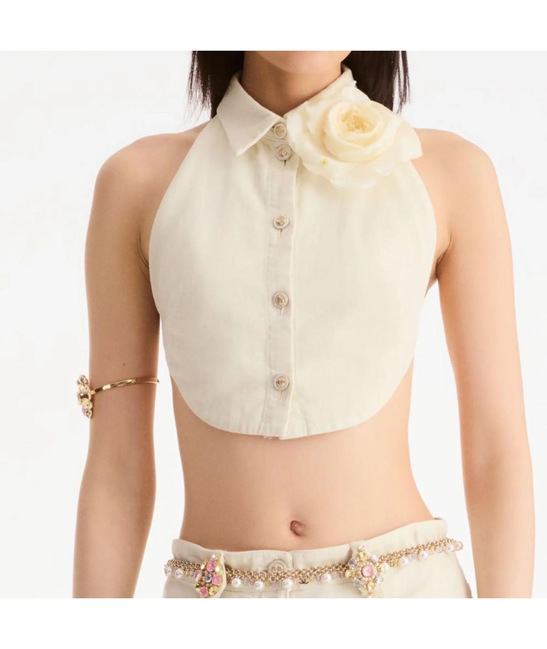 CHANEL Бежевая хлопковая майка, фото 6