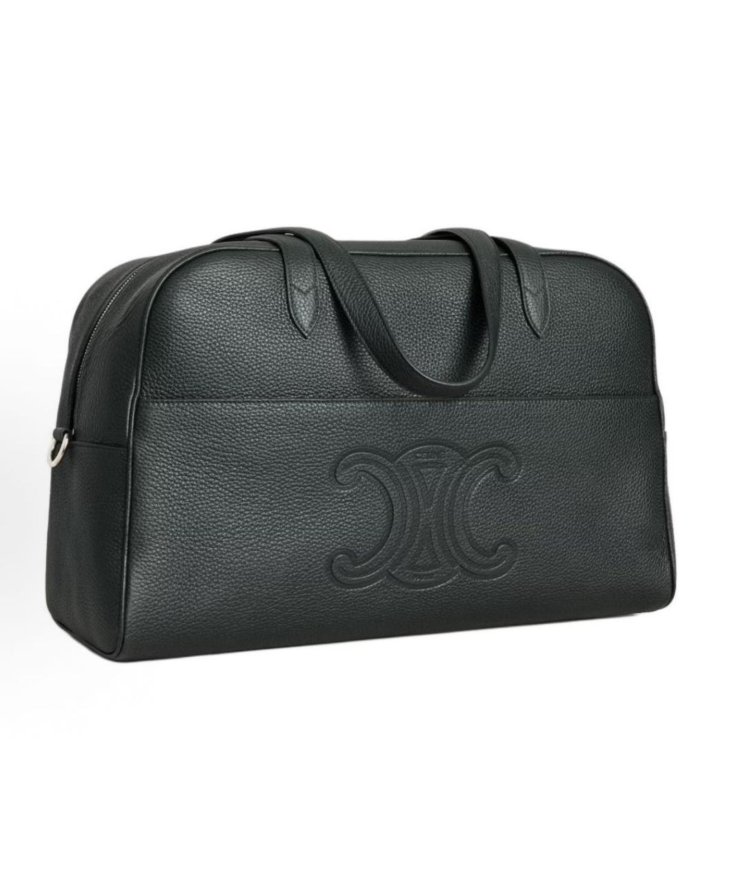 CELINE Черная кожаная сумка на плечо, фото 2