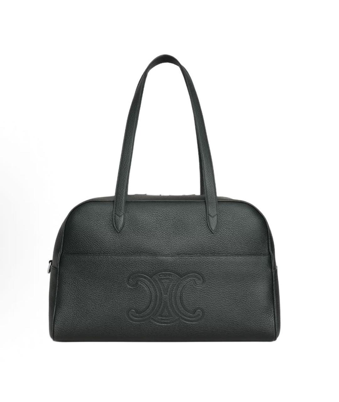 CELINE Черная кожаная сумка на плечо, фото 4