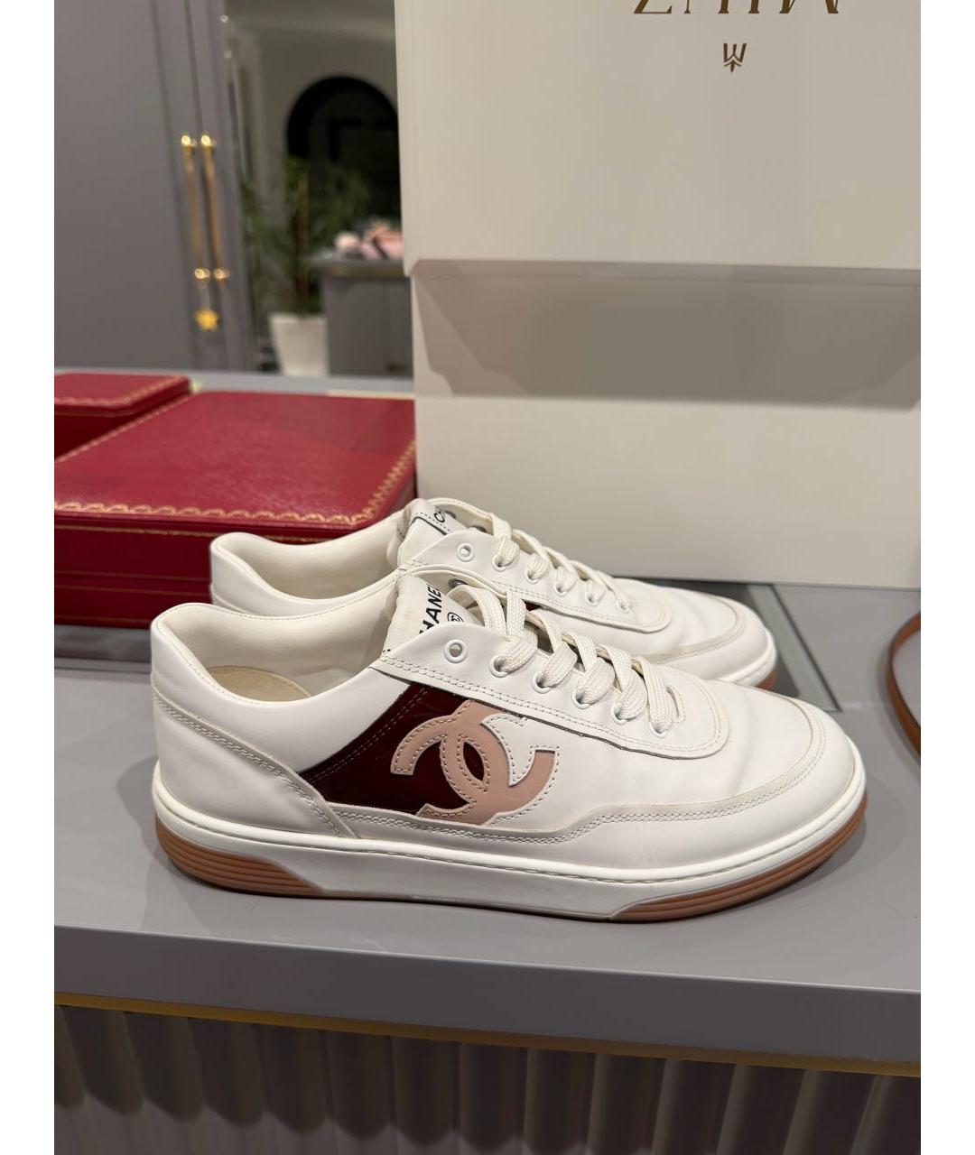 CHANEL Белые кожаные кеды, фото 8