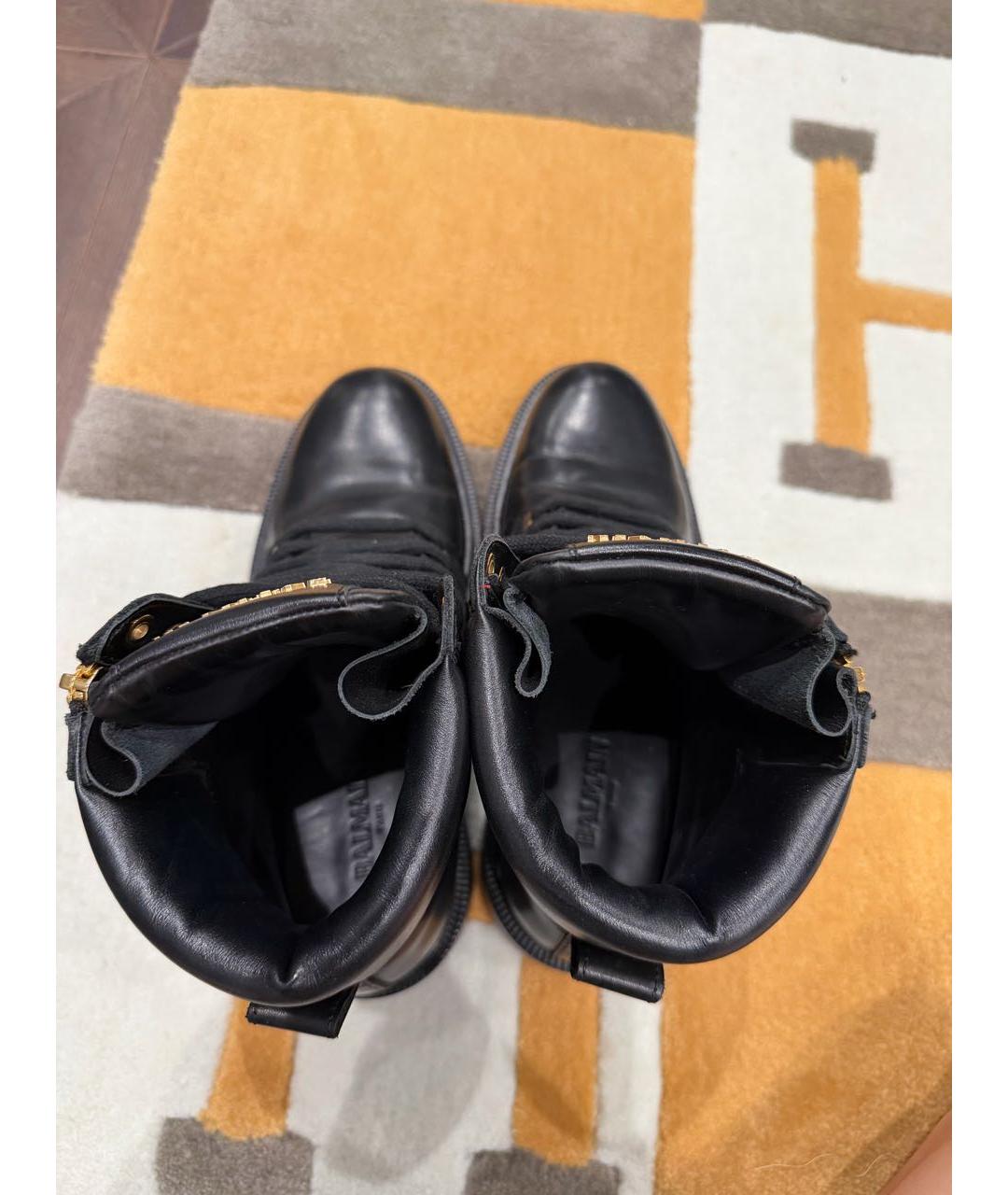 BALMAIN Черные кожаные ботинки, фото 3